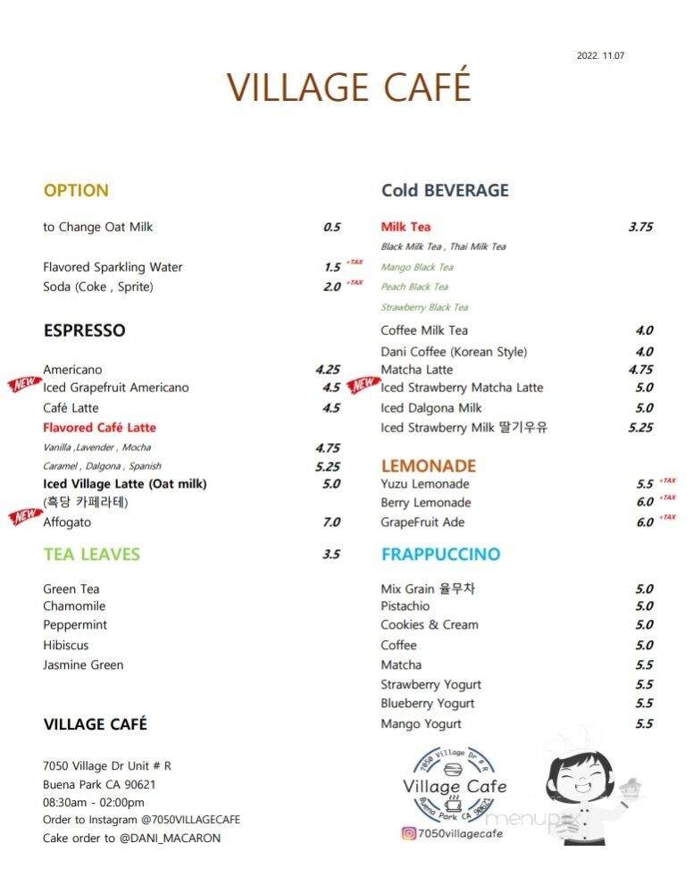 Dani_Macaron & Village Cafe - Buena Park, CA menu_pic