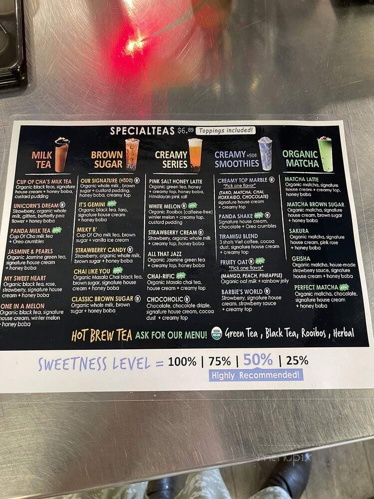 Cup of Cha Tea House - Upland, CA menu_pic