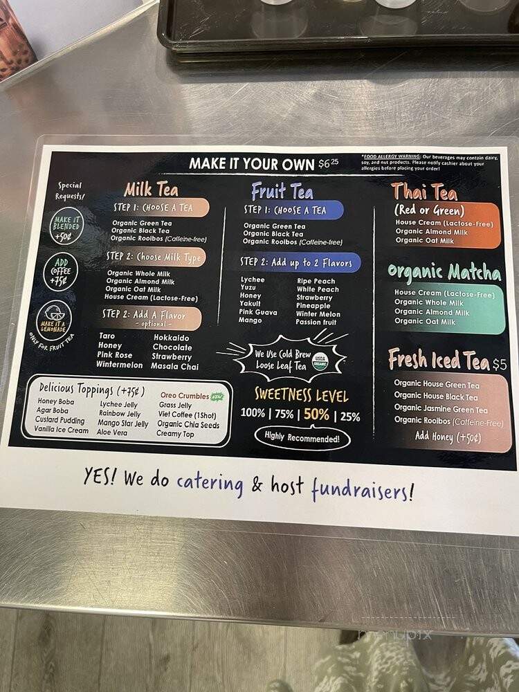 Cup of Cha Tea House - Upland, CA menu_pic