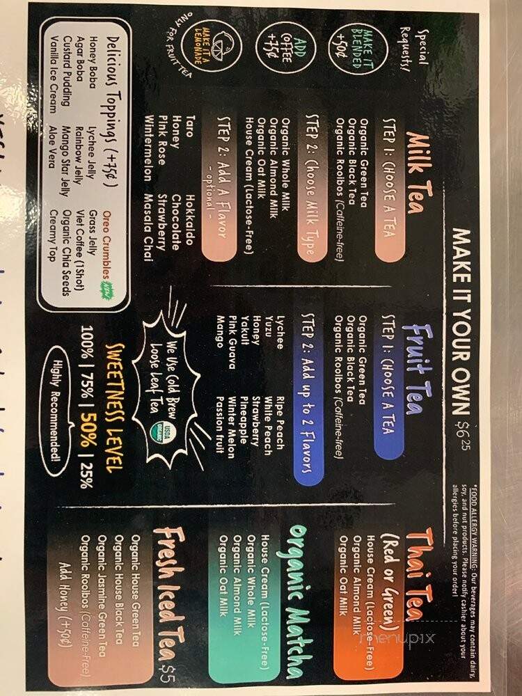 Cup of Cha Tea House - Upland, CA menu_pic