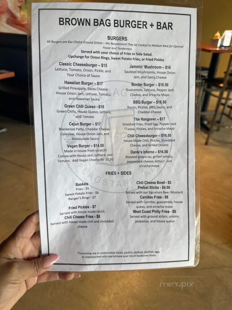 Brown Bag Burger - Flagstaff, AZ menu_pic