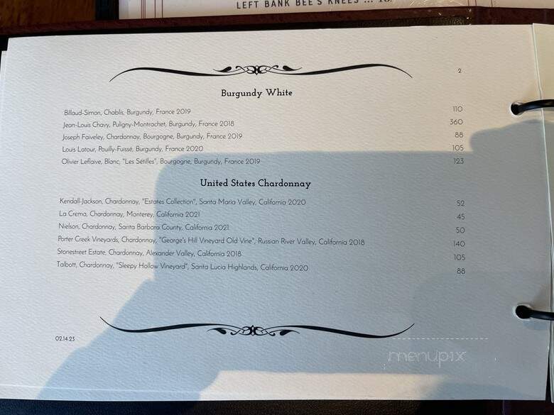 Left Bank Brasserie - Oakland, CA menu_pic