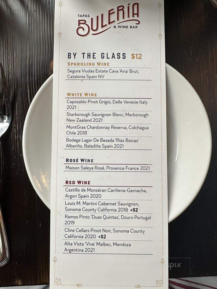 Buleria Tapas & Wine Bar - Tuckahoe, NY menu_pic