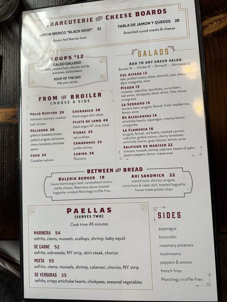 Buleria Tapas & Wine Bar - Tuckahoe, NY menu_pic