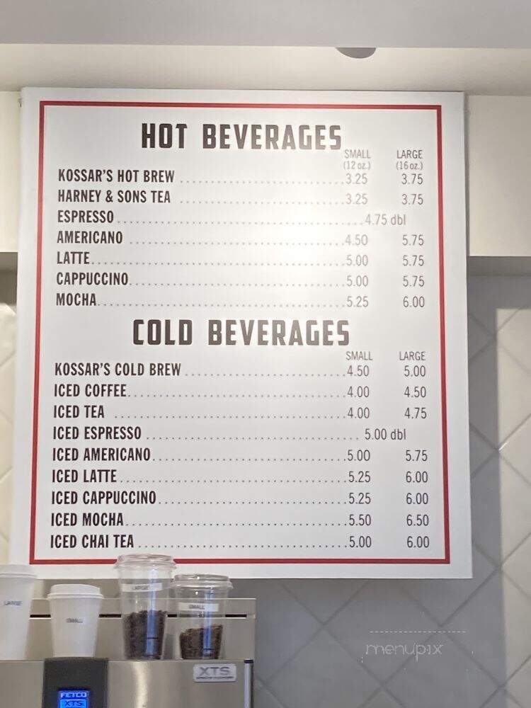 Kossar's Bagels & Bialys - New York, NY menu_pic