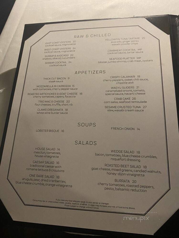 One Rare Italian Steakhouse - Scarsdale, NY menu_pic