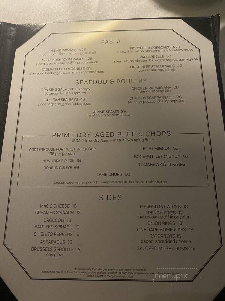 One Rare Italian Steakhouse - Scarsdale, NY menu_pic