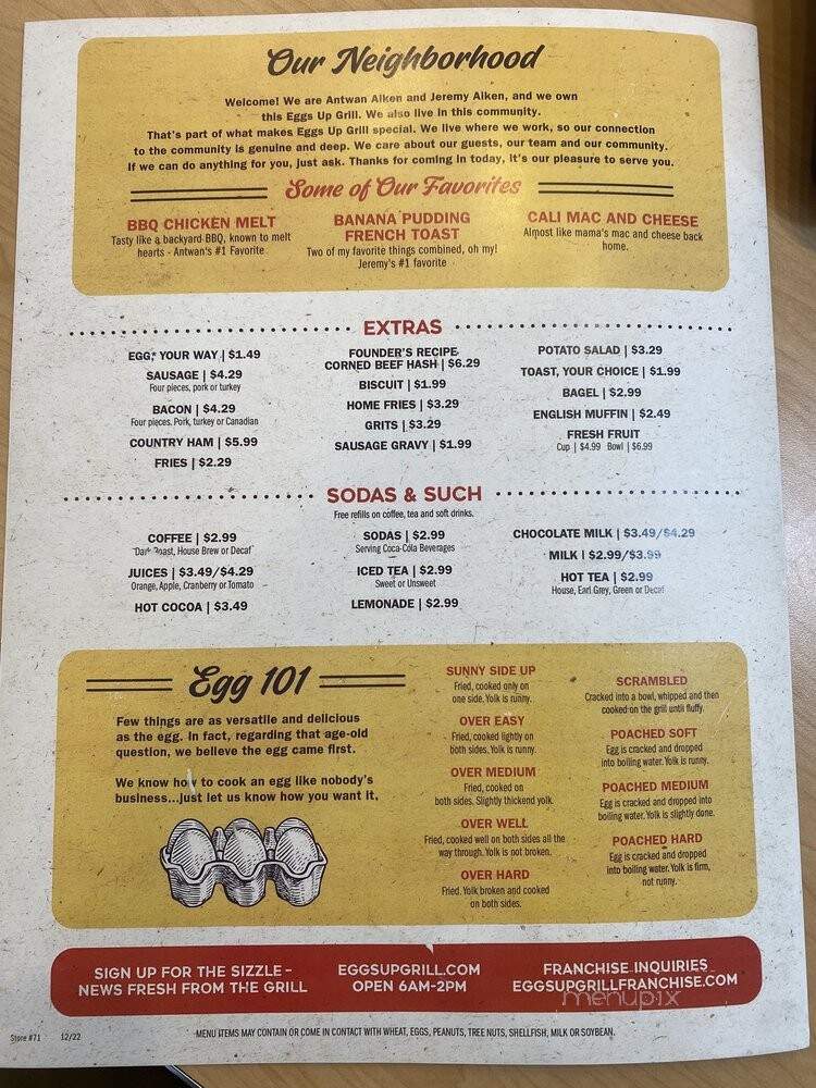 Eggs Up Grill - Morrow, GA menu_pic