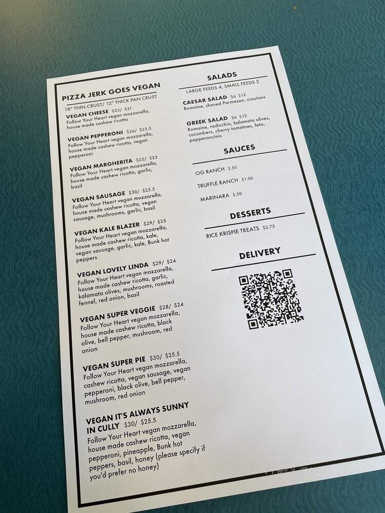 Pizza Jerk - Portland, OR menu_pic
