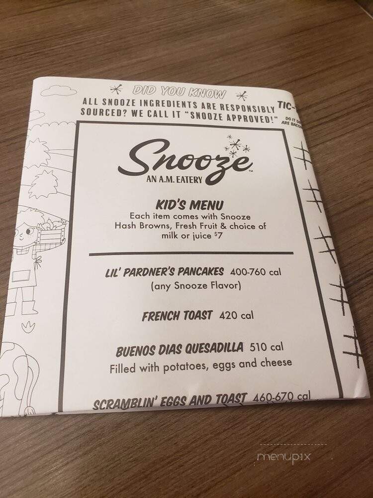 Snooze, an A.M Eatery - Plano, TX menu_pic