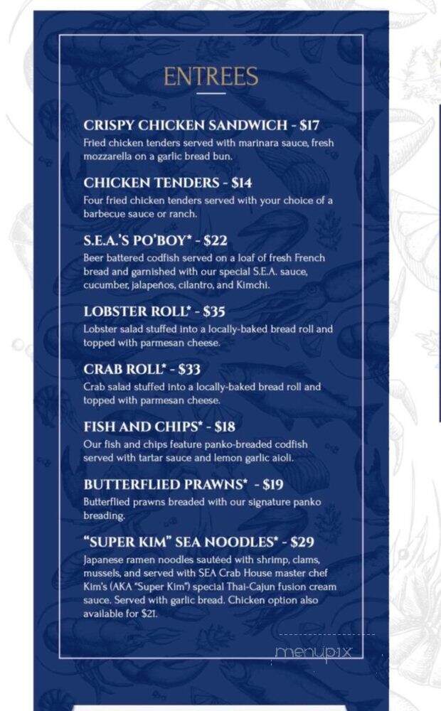 Sea Crab House - Beaverton, OR menu_pic
