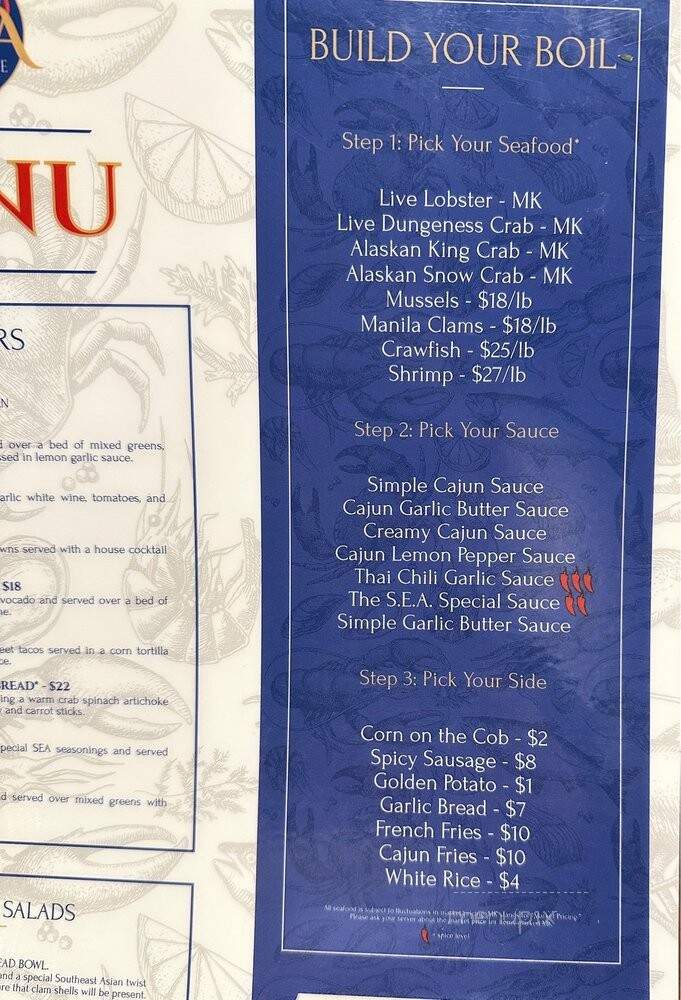 Sea Crab House - Beaverton, OR menu_pic