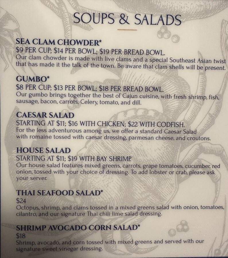 Sea Crab House - Beaverton, OR menu_pic