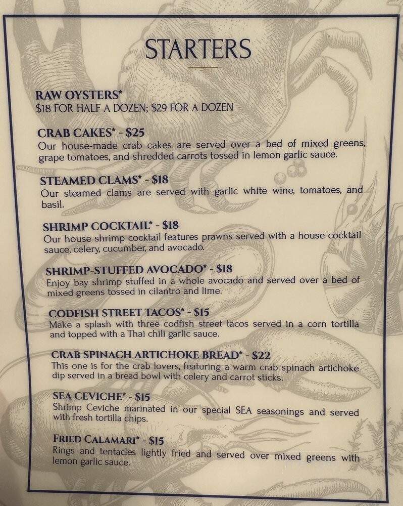 Sea Crab House - Beaverton, OR menu_pic