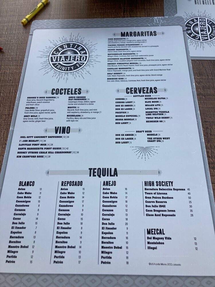 Cantina Viajero - New Port Richey, FL menu_pic