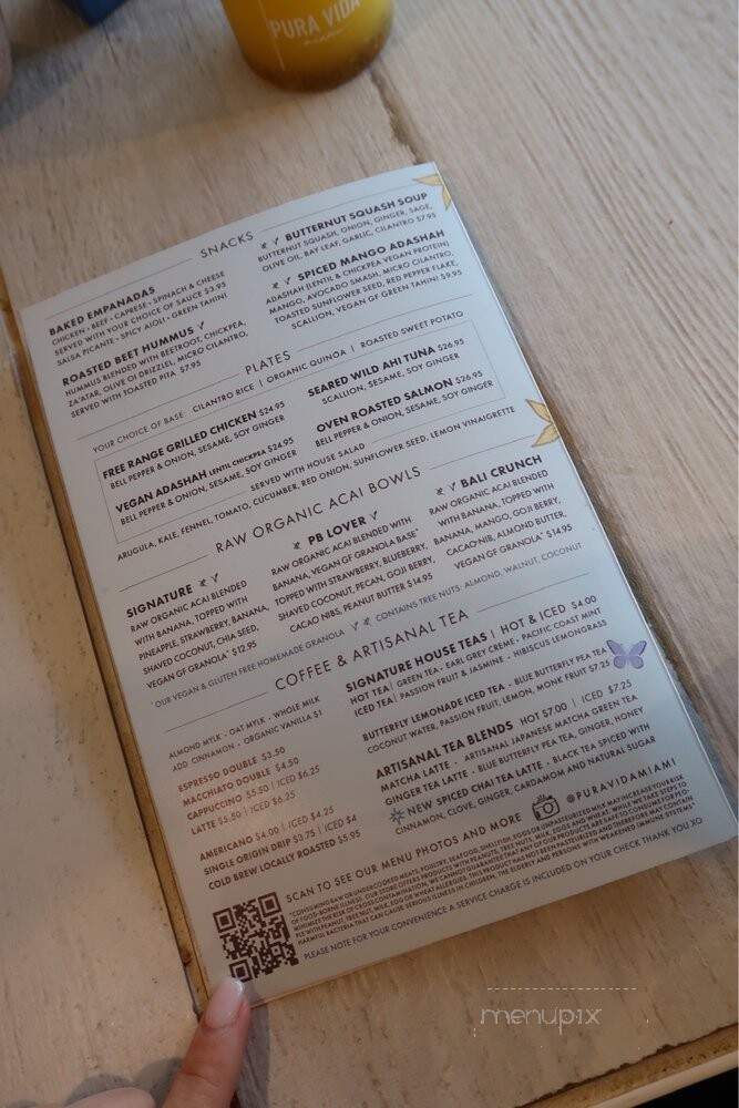 Pura Vida - South Miami, FL menu_pic