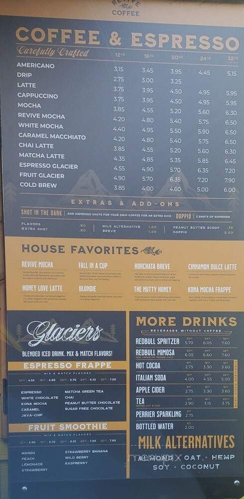 Revive Coffeehouse - Port Orchard, WA menu_pic