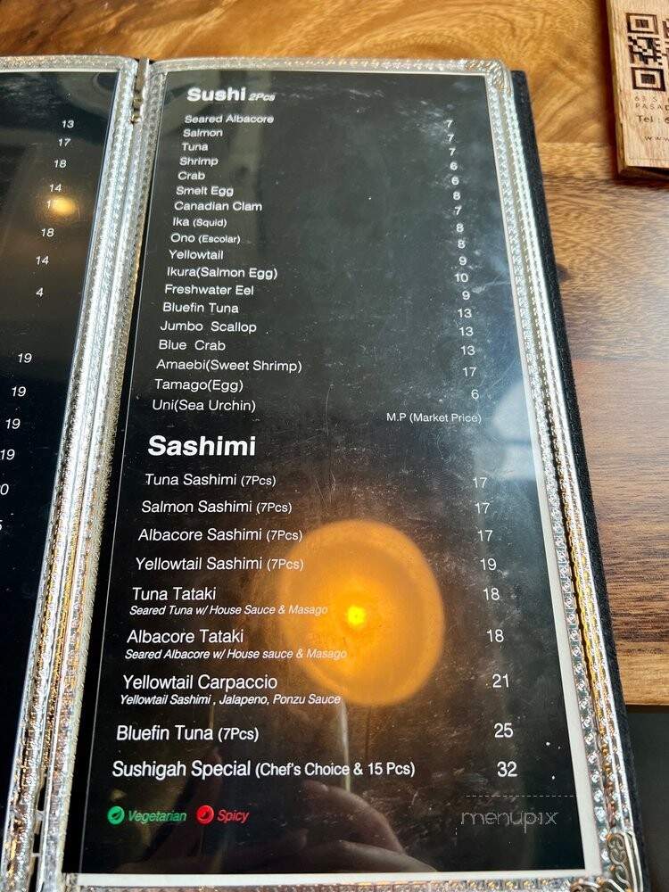Sushigah - Pasadena, CA menu_pic