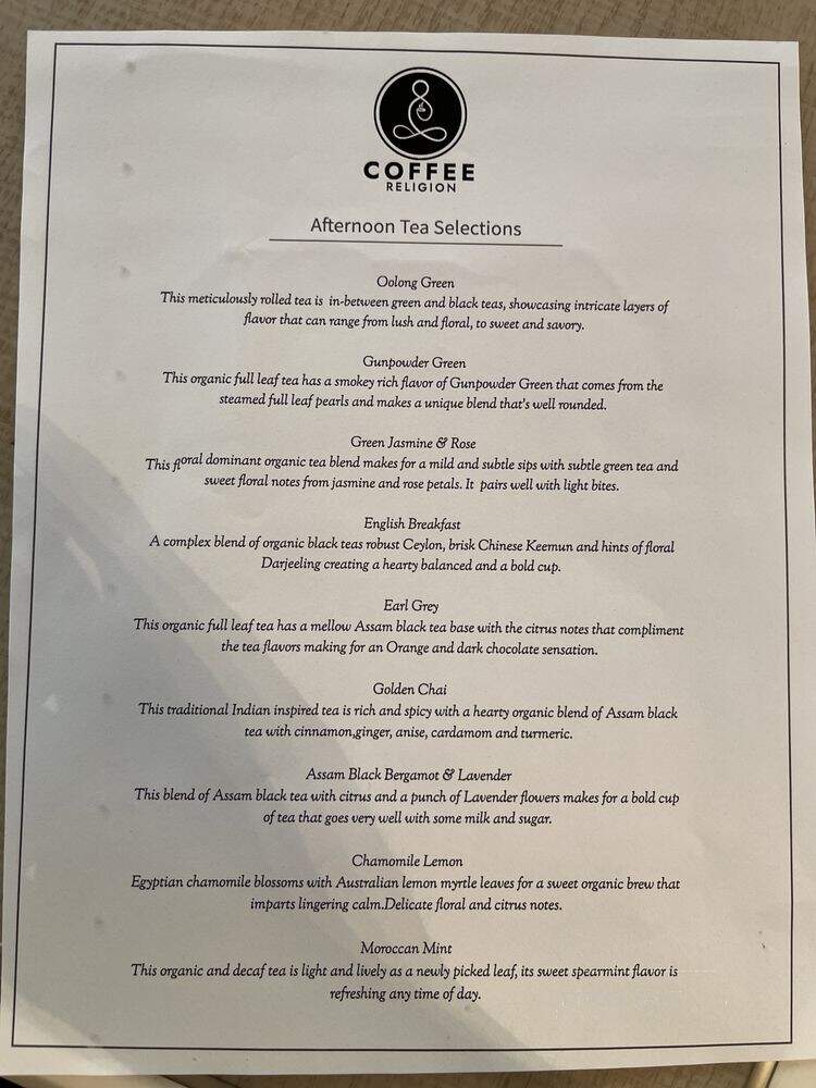 Coffee Religion - Las Vegas, NV menu_pic