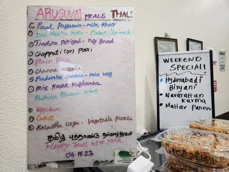 Arusuvai Virunthu - Pleasanton, CA menu_pic