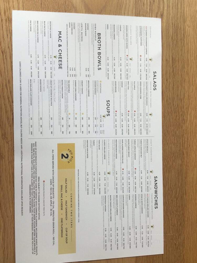 Panera Bread - Houston, TX menu_pic