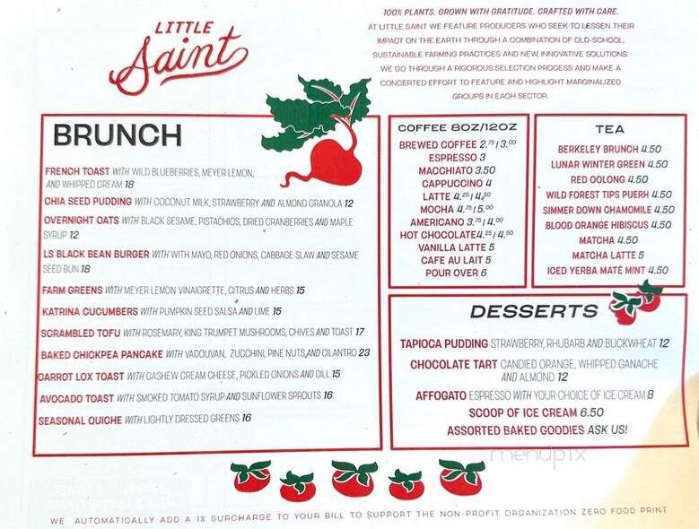 Little Saint - Healdsburg, CA menu_pic