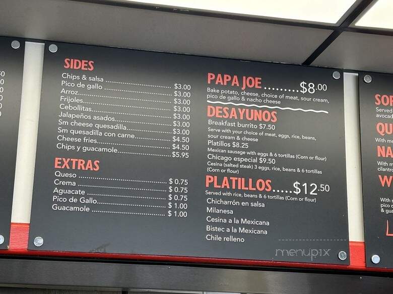 Chicago Style Taco Shop - Lombard, IL menu_pic