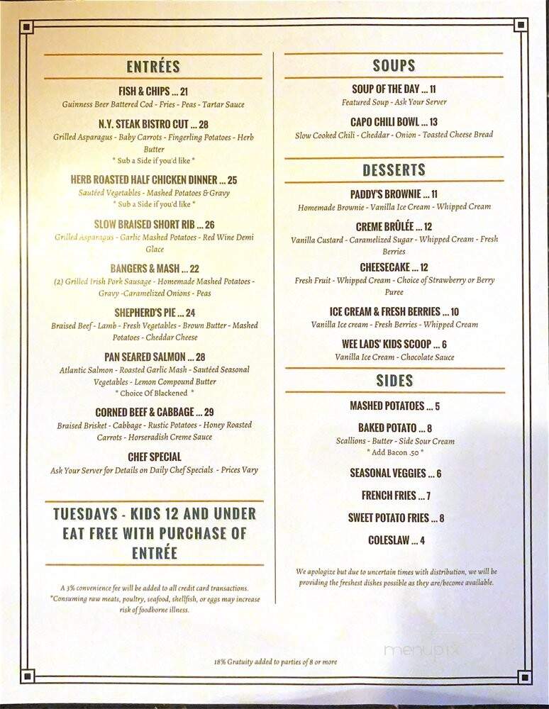 Paddy's Station - San Juan Capistrano, CA menu_pic