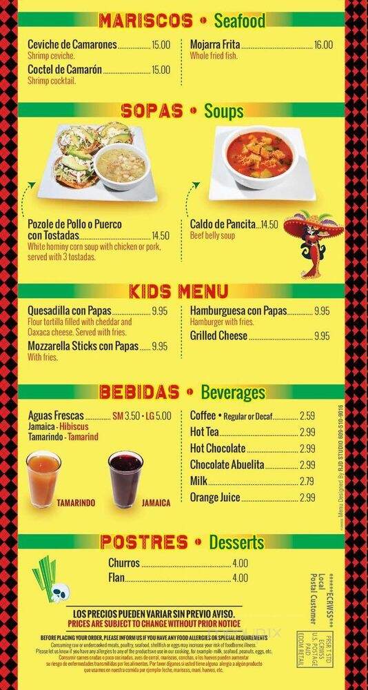 La Catrina Mexican Restaurant - Forked River, NJ menu_pic