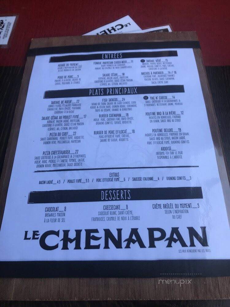 Le Chenapan - Shawinigan, QC menu_pic