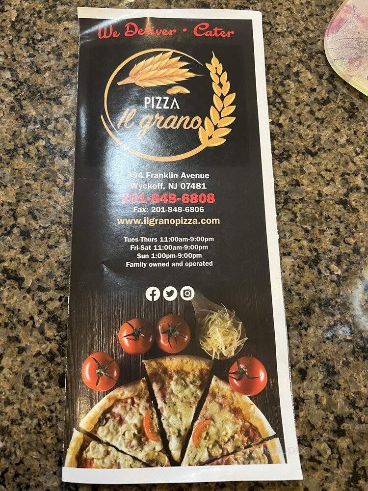 Il Grano Pizza - Wyckoff, NJ menu_pic