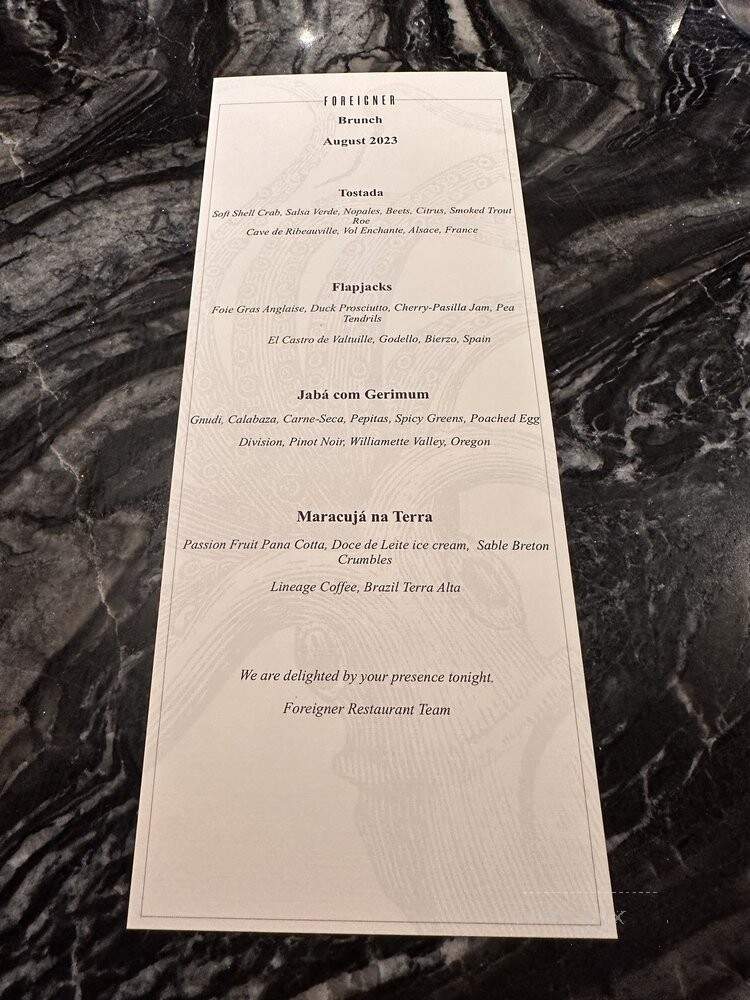 Foreigner Restaurant - Orlando, FL menu_pic