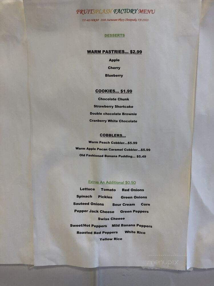 FruitSplash Factory - Chesapeake, VA menu_pic