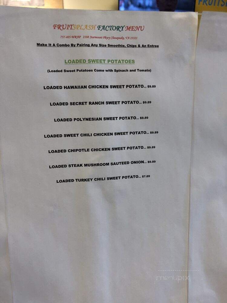 FruitSplash Factory - Chesapeake, VA menu_pic