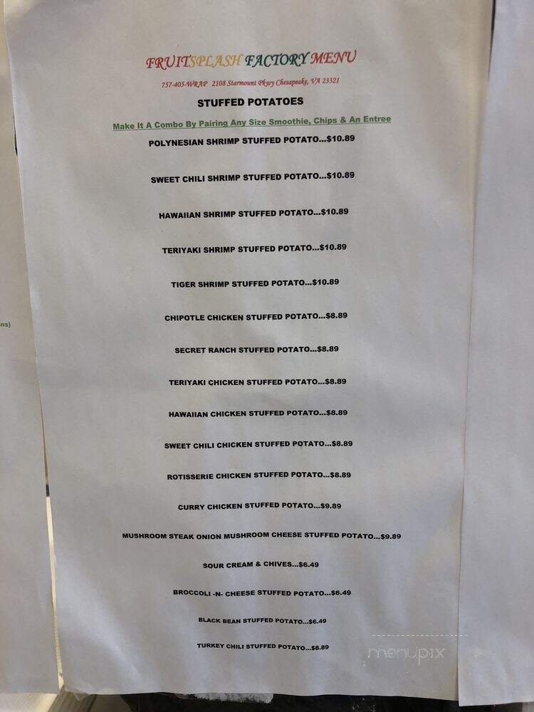 FruitSplash Factory - Chesapeake, VA menu_pic