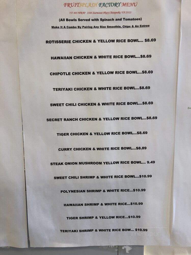 FruitSplash Factory - Chesapeake, VA menu_pic