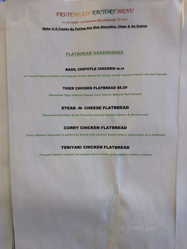 FruitSplash Factory - Chesapeake, VA menu_pic