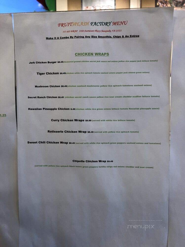 FruitSplash Factory - Chesapeake, VA menu_pic
