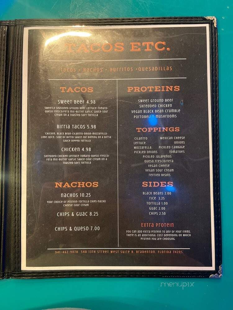 Taco's Etcetera - Bradenton, FL menu_pic