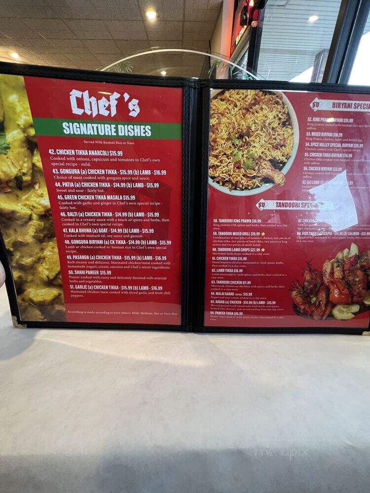Spice Valley Authentic Indian Cuisine - Shelby Township, MI menu_pic