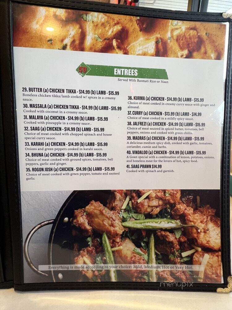 Spice Valley Authentic Indian Cuisine - Shelby Township, MI menu_pic