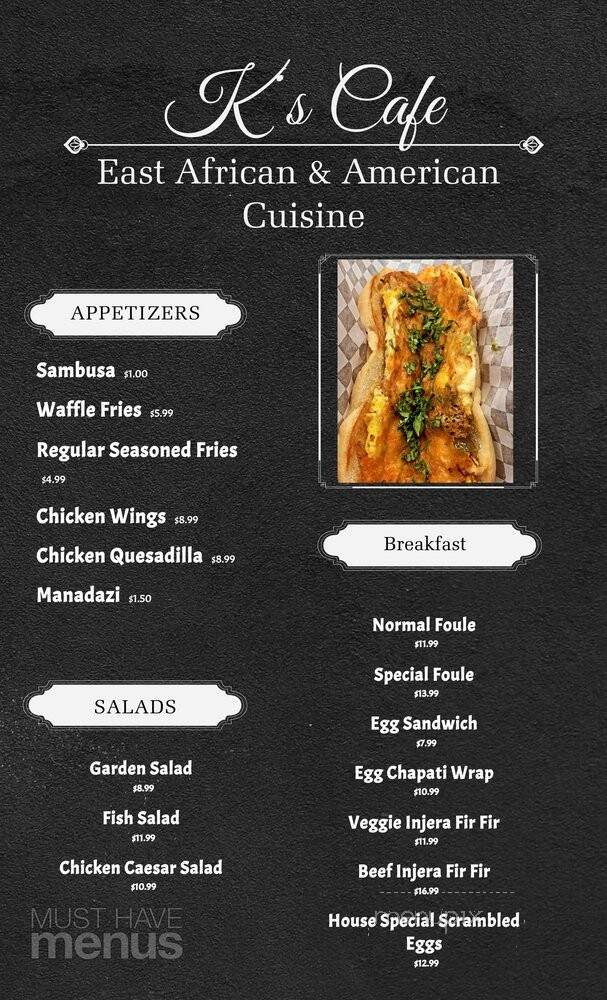 K's Cafe - Saint Paul, MN menu_pic