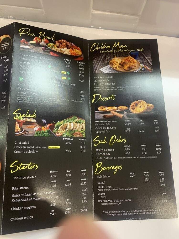 Piri Piri - Montreal, QC menu_pic