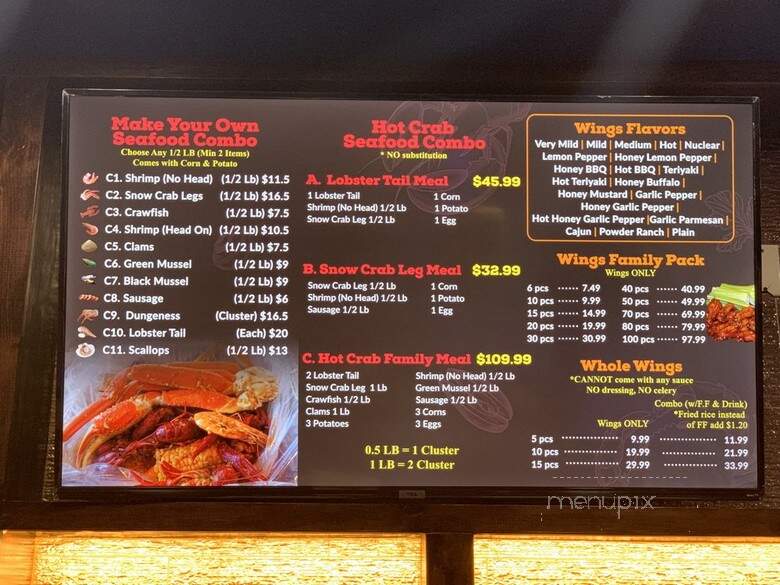 Hot Crab Juicy Seafood & Wing - Jonesboro, GA menu_pic