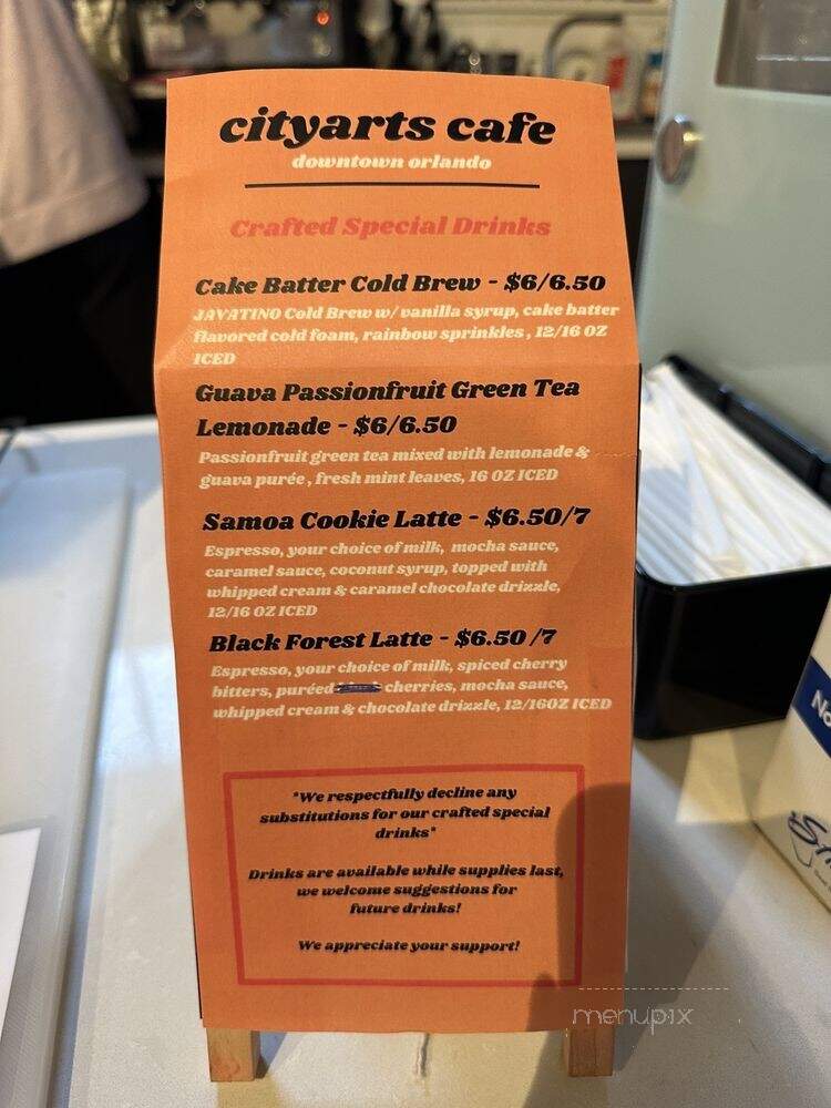 CityArts Cafe - Orlando, FL menu_pic