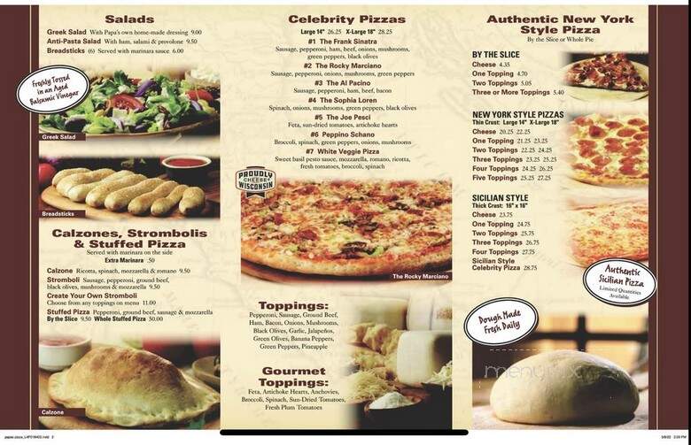 Papa's Pizza Downtown - Pensacola, FL menu_pic