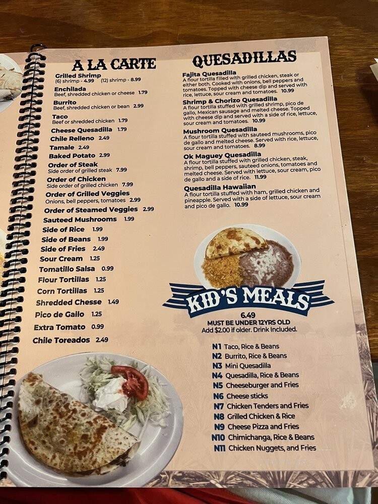 Ok Maguey - Oxford, MS menu_pic