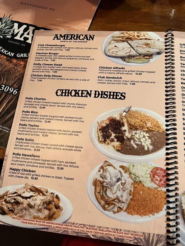 Ok Maguey - Oxford, MS menu_pic
