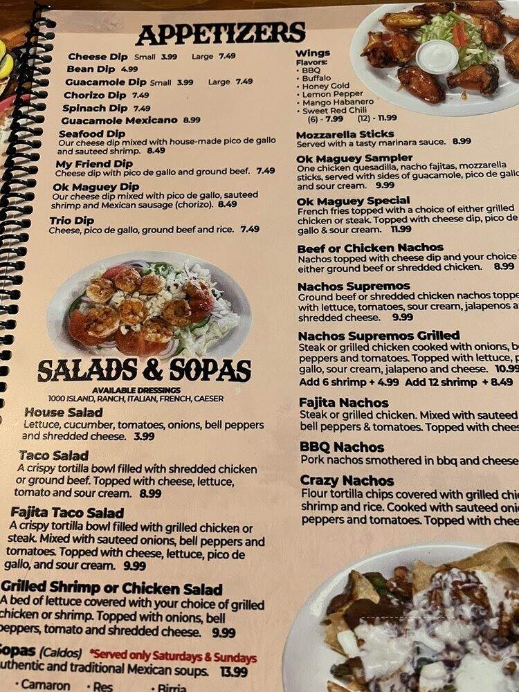 Ok Maguey - Oxford, MS menu_pic