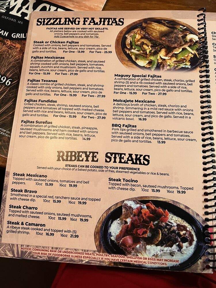 Ok Maguey - Oxford, MS menu_pic